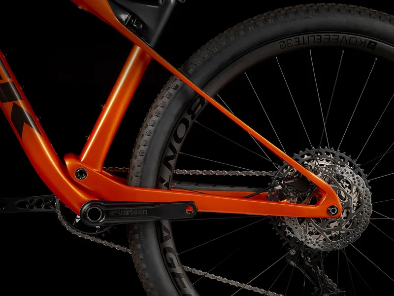 TREK Supercaliber 9.7 Full Suspension XC Mountain Bike in Orange and Grey-8